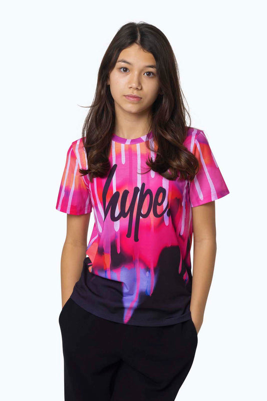 Hype Girls Black Camo Drips T-Shirt