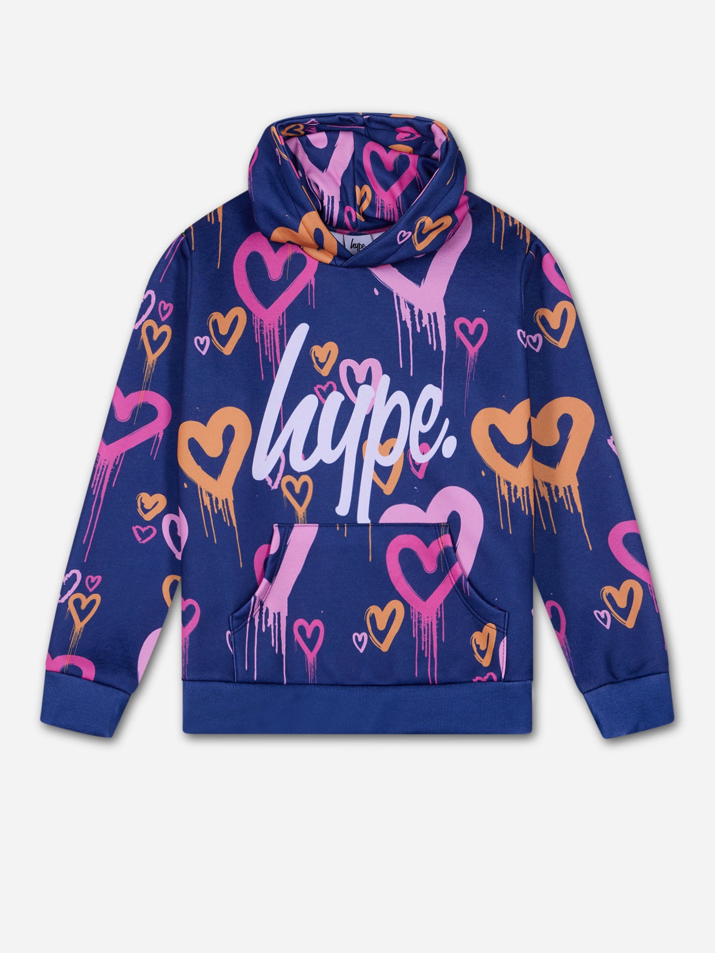 Hype Girls Navy Heart Drips Hoodie