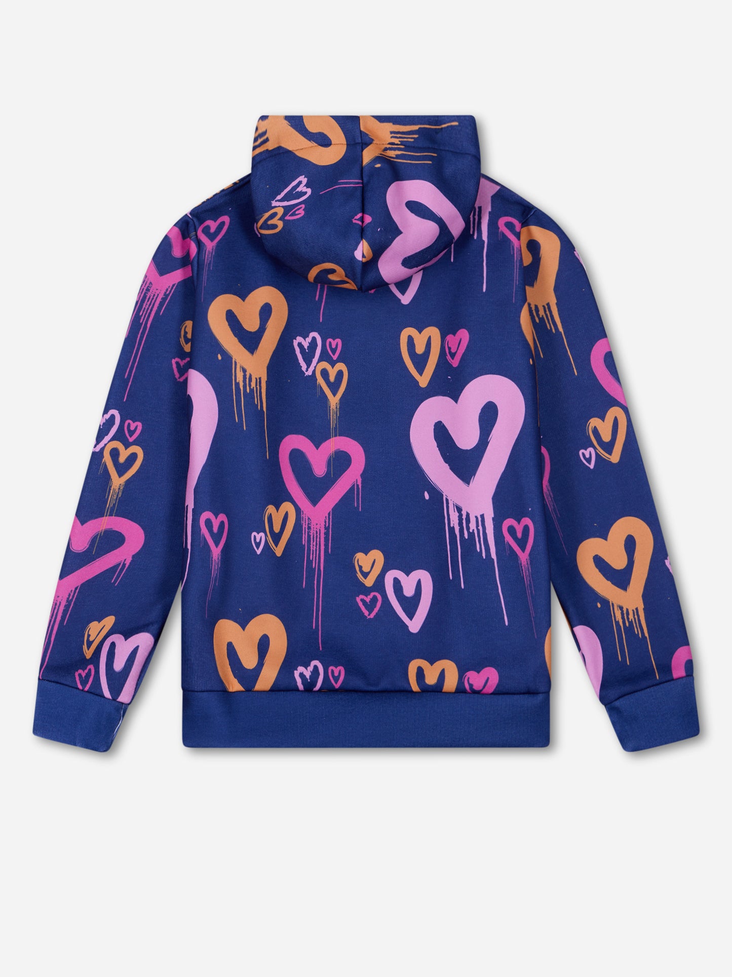 Hype Girls Navy Heart Drips Hoodie