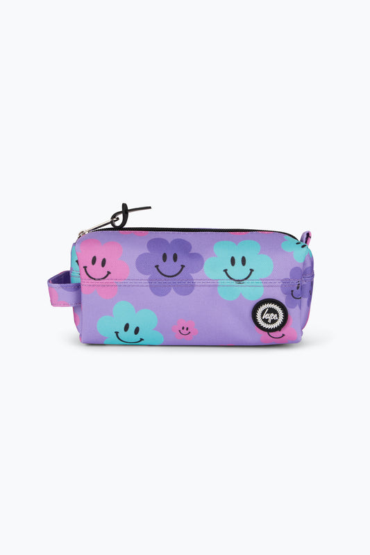 Hype Unisex Purple Happy Flowers Pencil Case