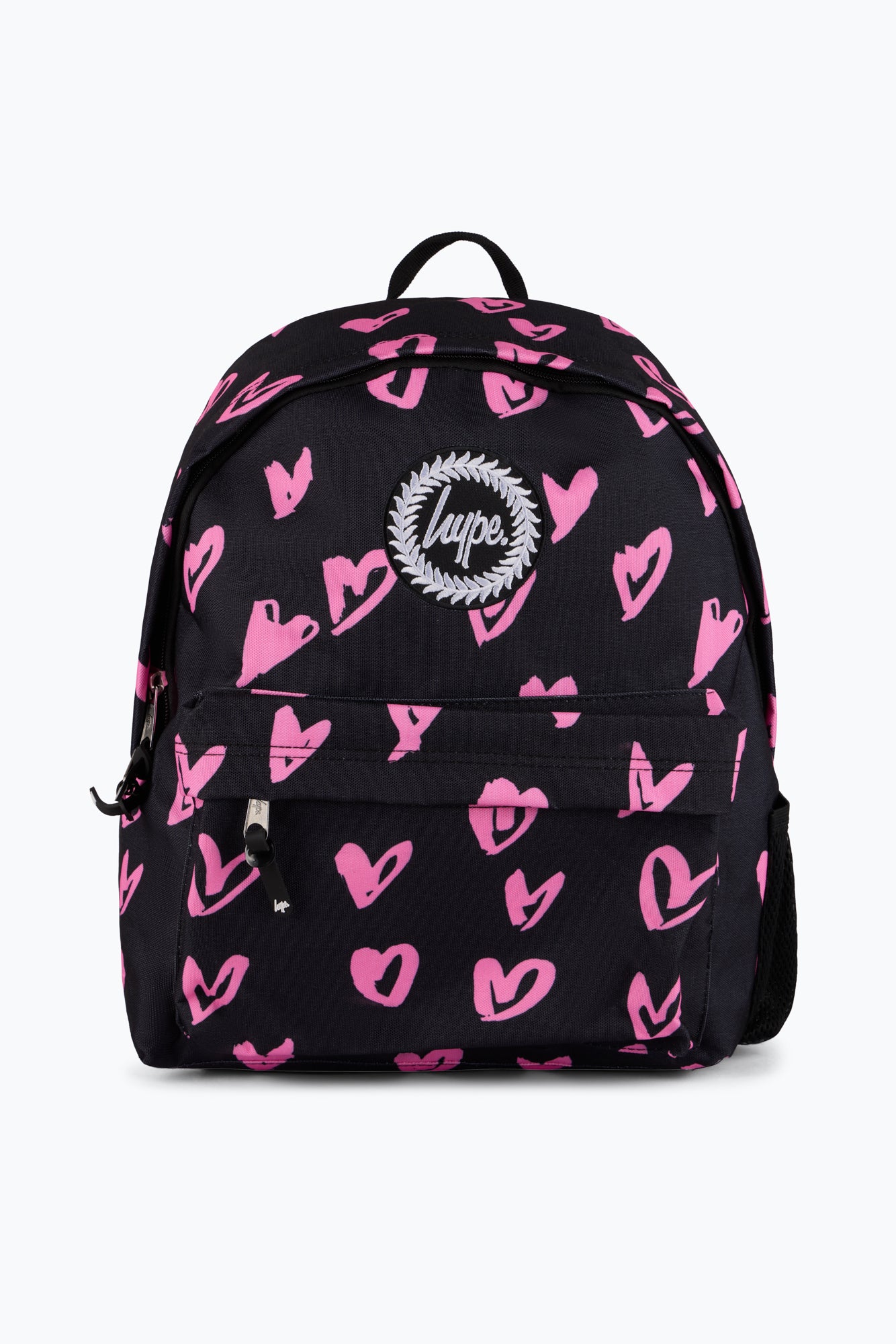Hype Unisex Black/Pink Scribble Hearts Backpack