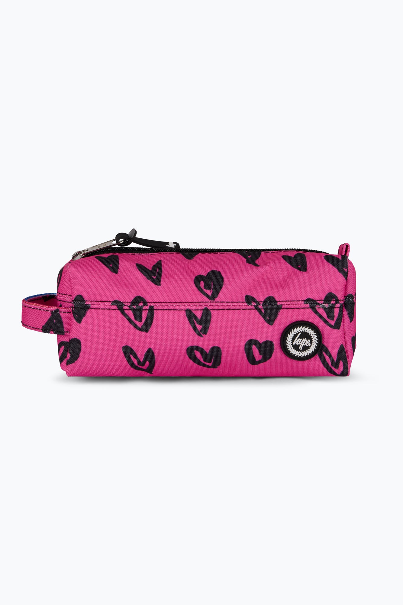 Hype Unisex Pink/Black Scribble Hearts Pencil Case