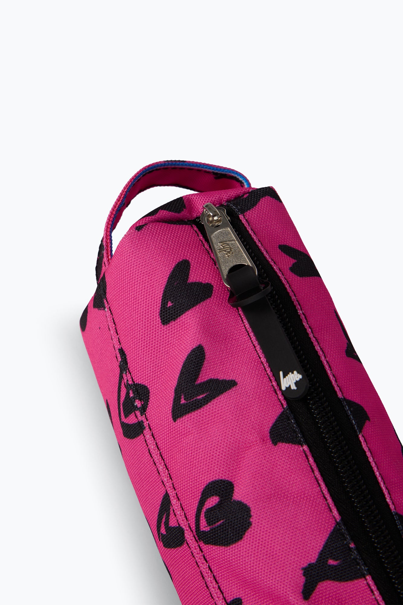 Hype Unisex Pink/Black Scribble Hearts Pencil Case