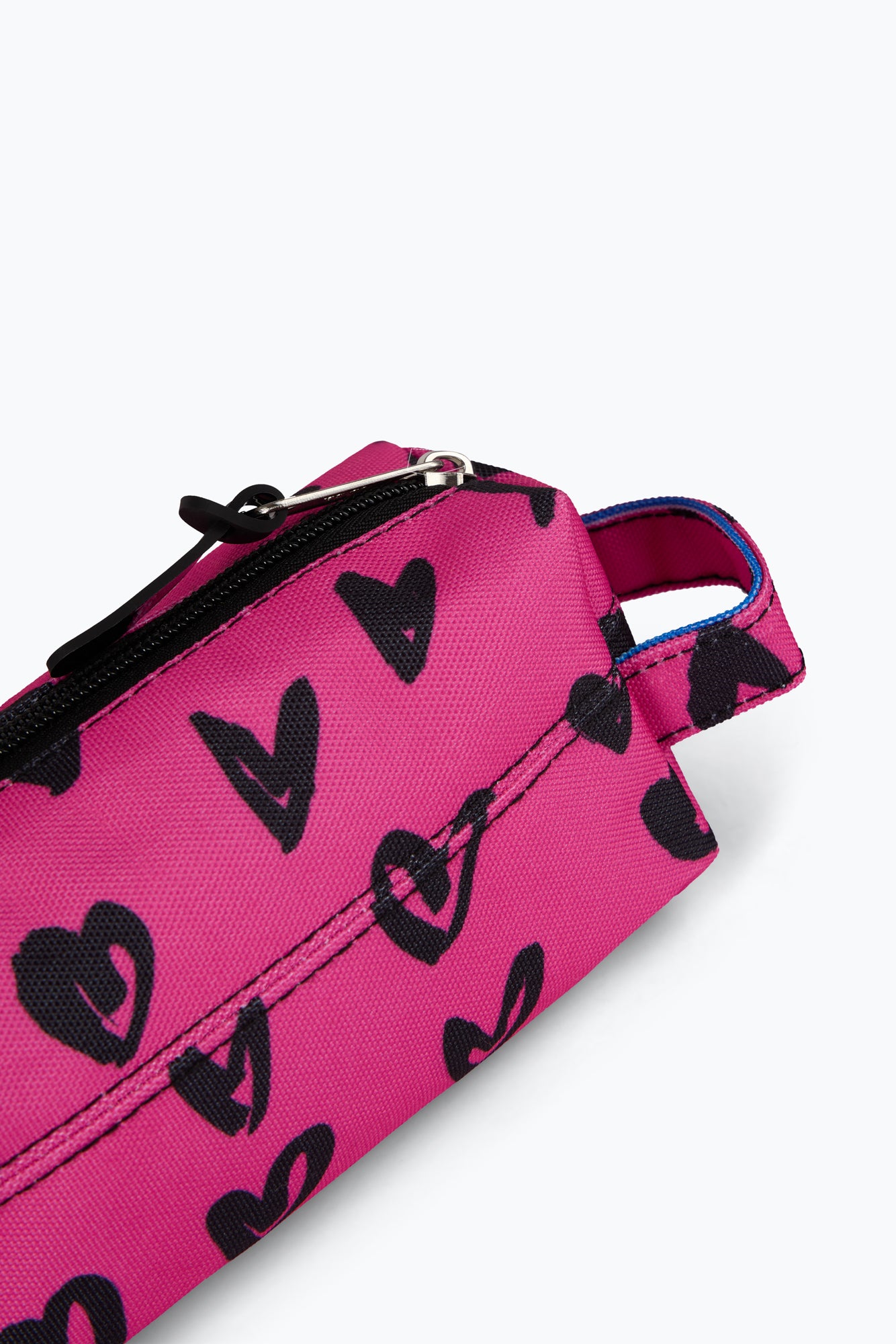 Hype Unisex Pink/Black Scribble Hearts Pencil Case
