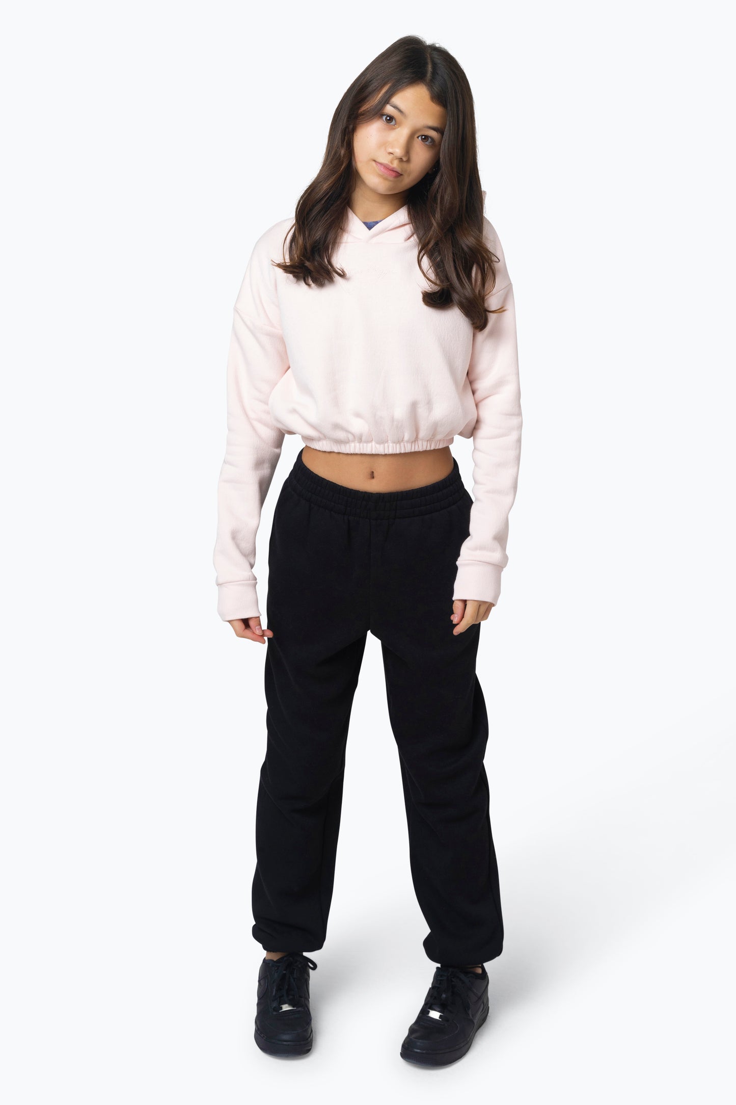 Hype Kids Pink Scribble Crop Hoodie