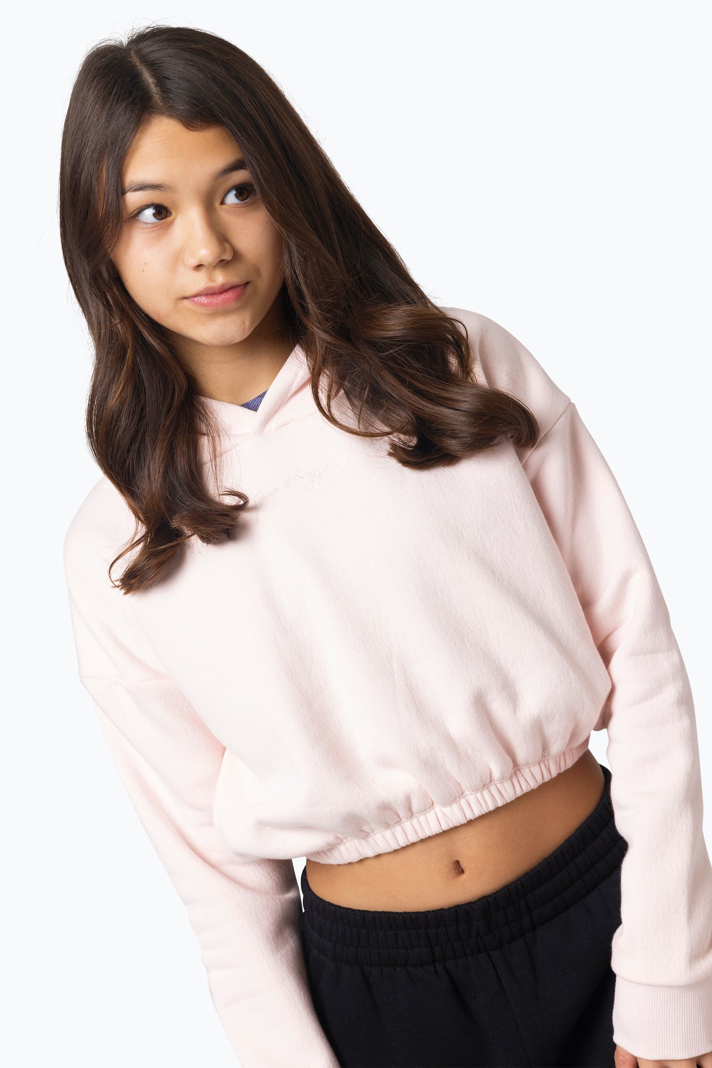 Hype Kids Pink Scribble Crop Hoodie