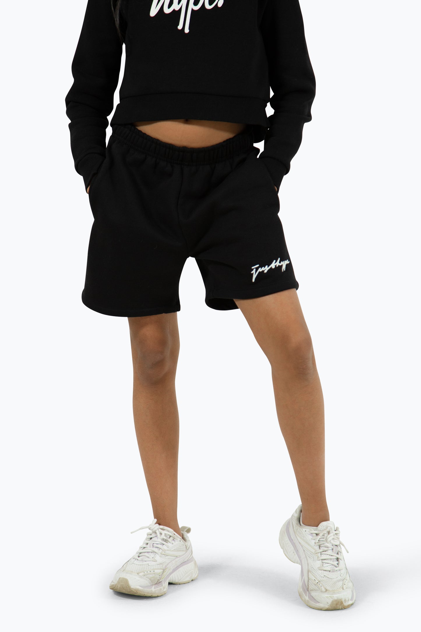 Hype Girls Black Scribble Shorts