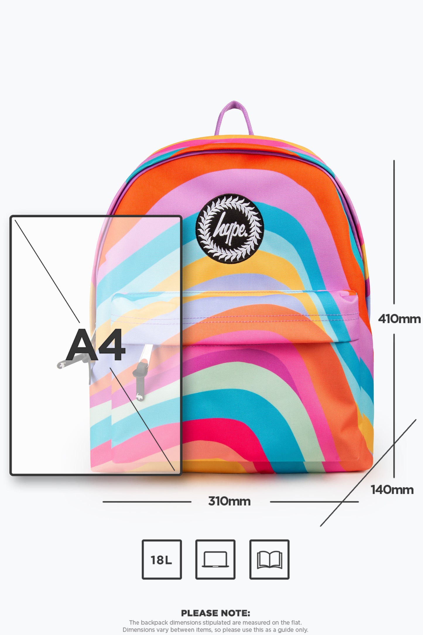 Hype Girls Multi Rainbow Wavey Backpack