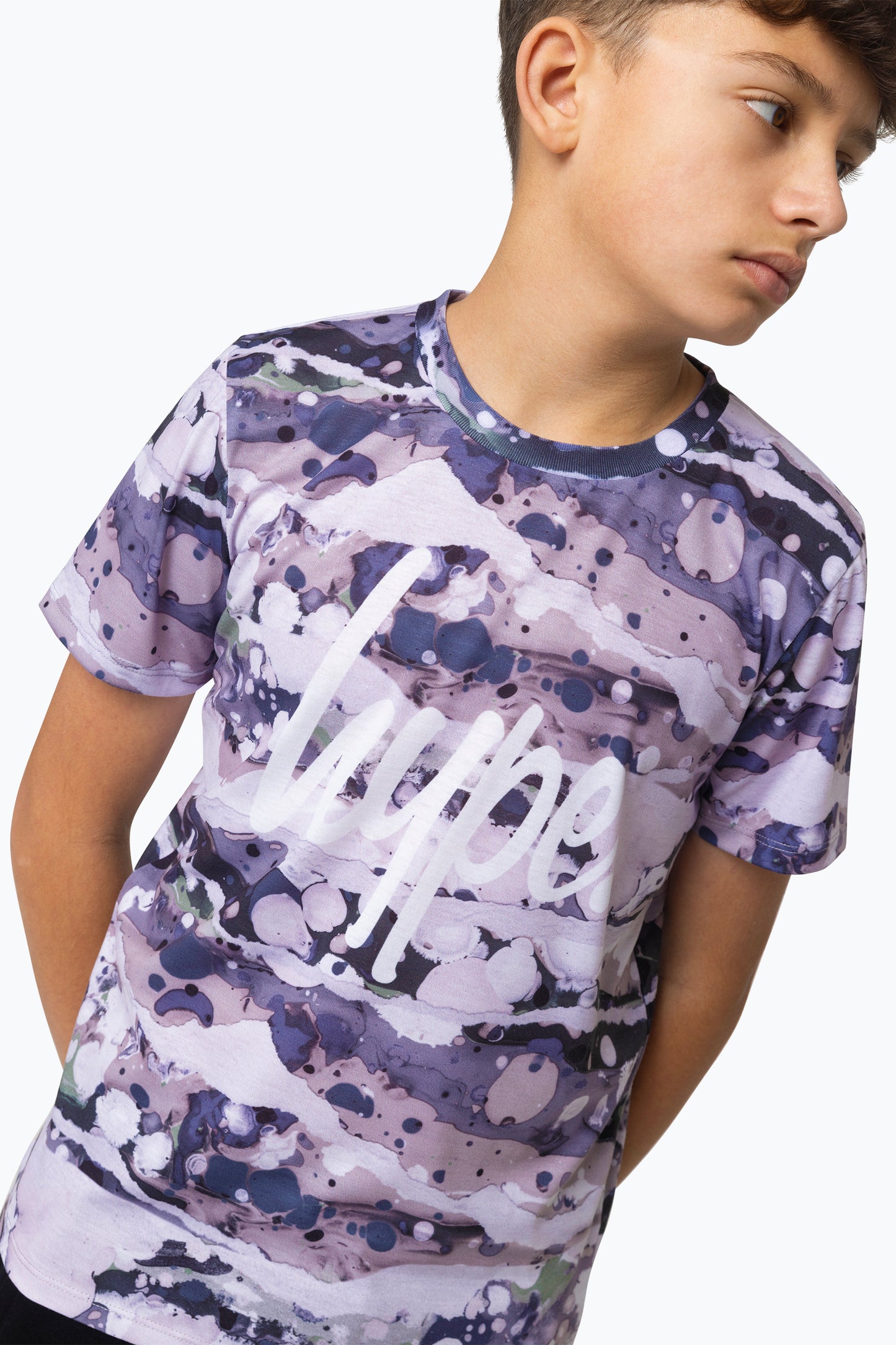 Hype Boys Multi Layered Earth Script T-Shirt