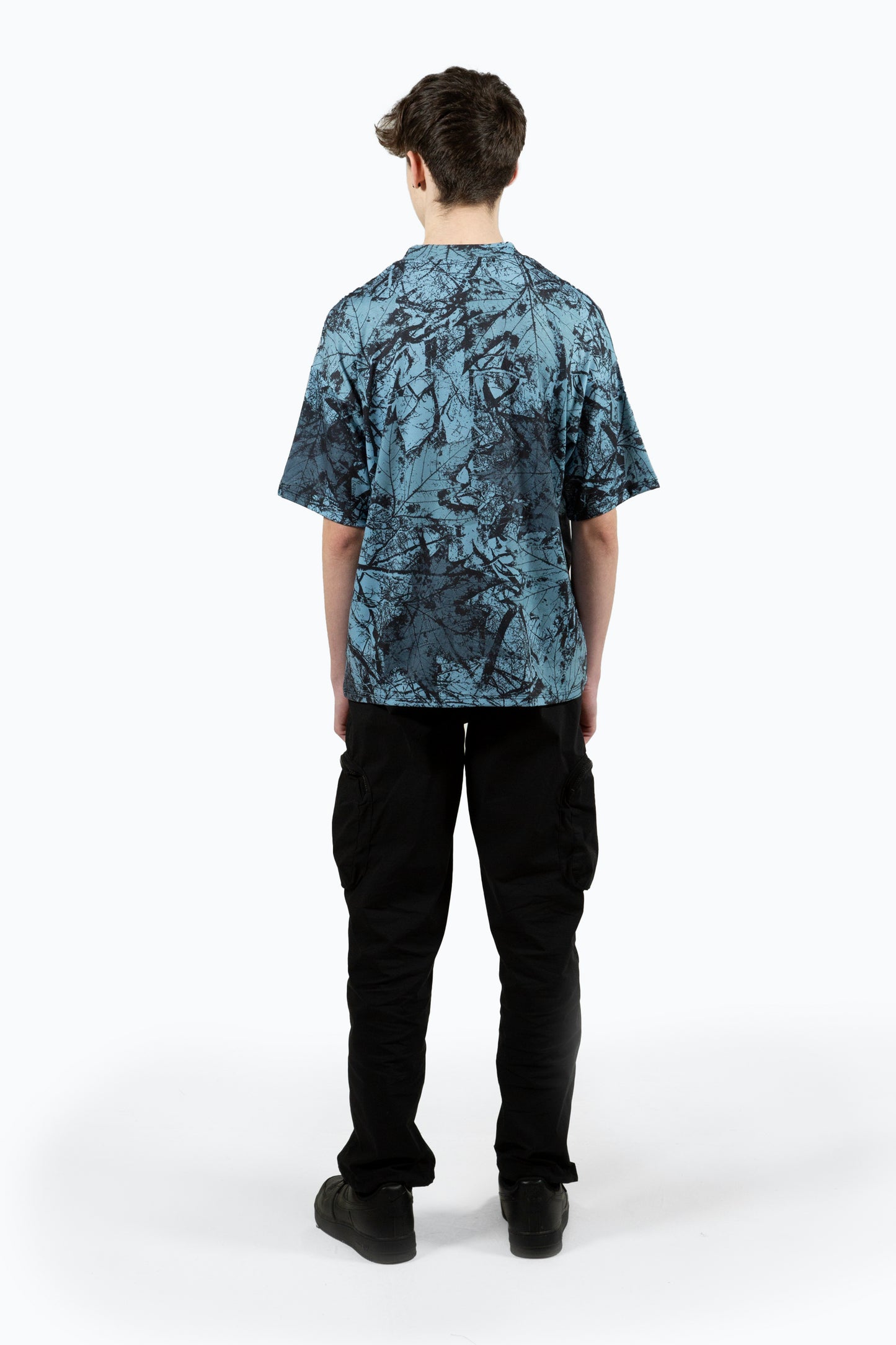 Hype Boys Multi Y2K Blue Leaf Oversized T-Shirt