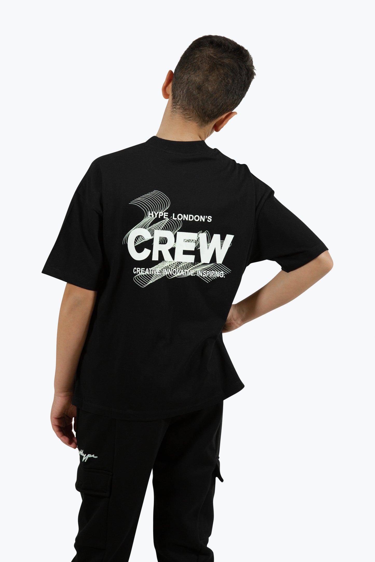 Hype Boys Black Crew Oversized T-Shirt