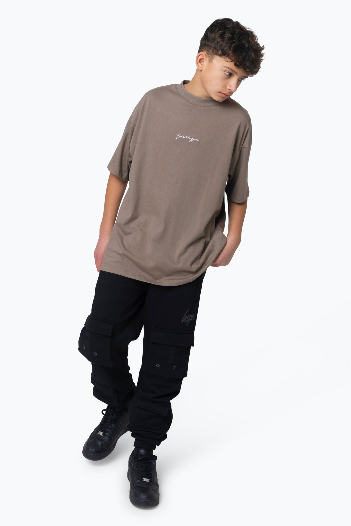 Hype Kids Brown Scribble T-Shirt