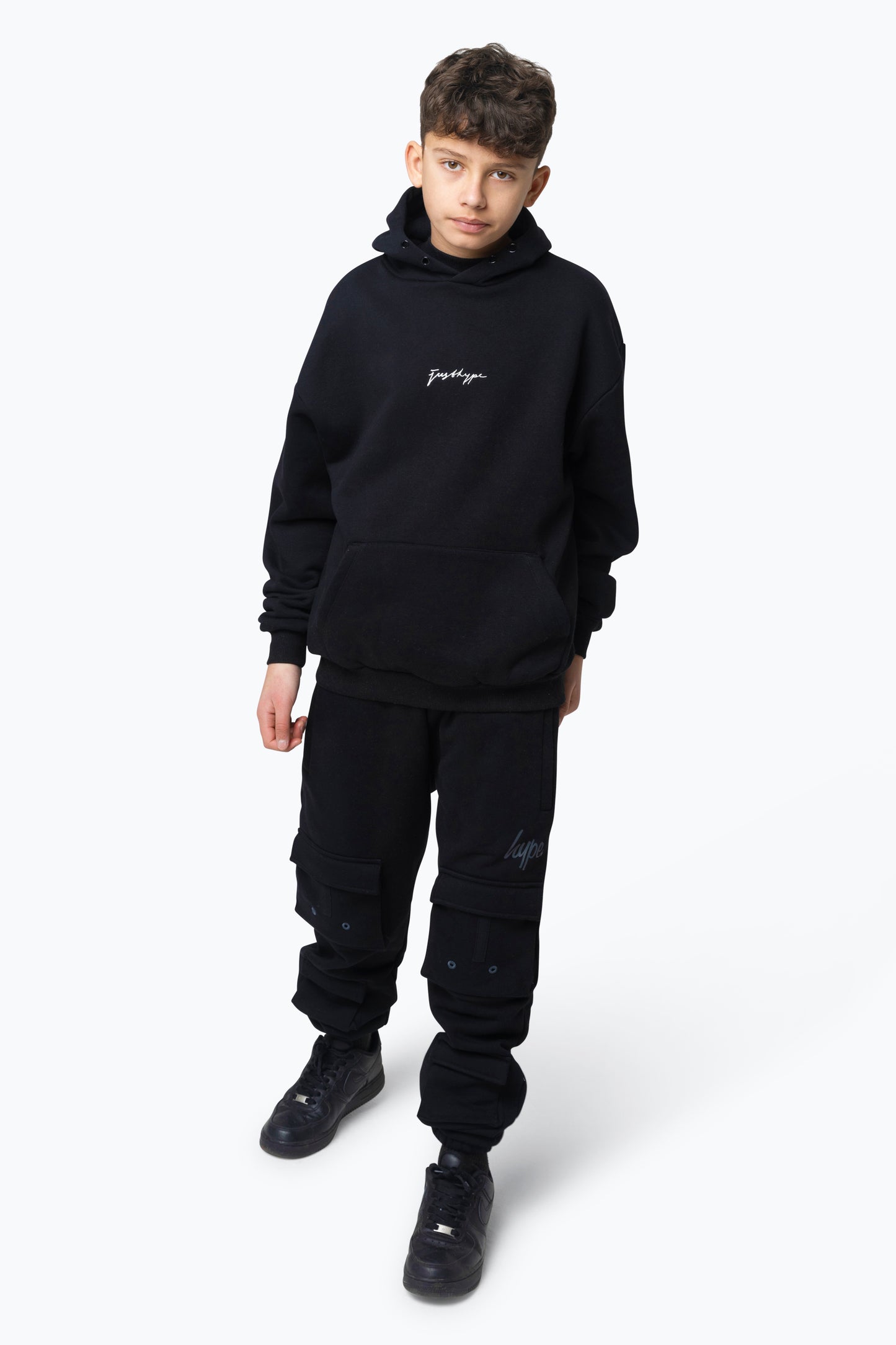 Hype Kids Black Scribble Hoodie