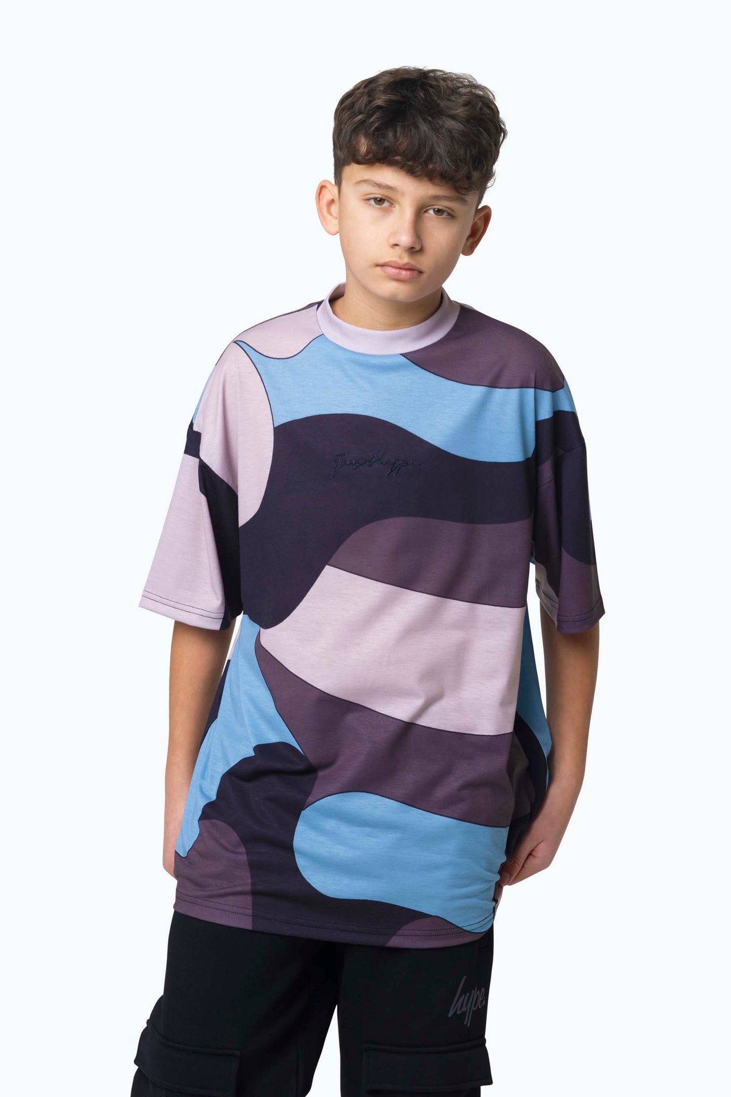 Hype Boys Multi Squiggle Camo Oversized T-Shirt