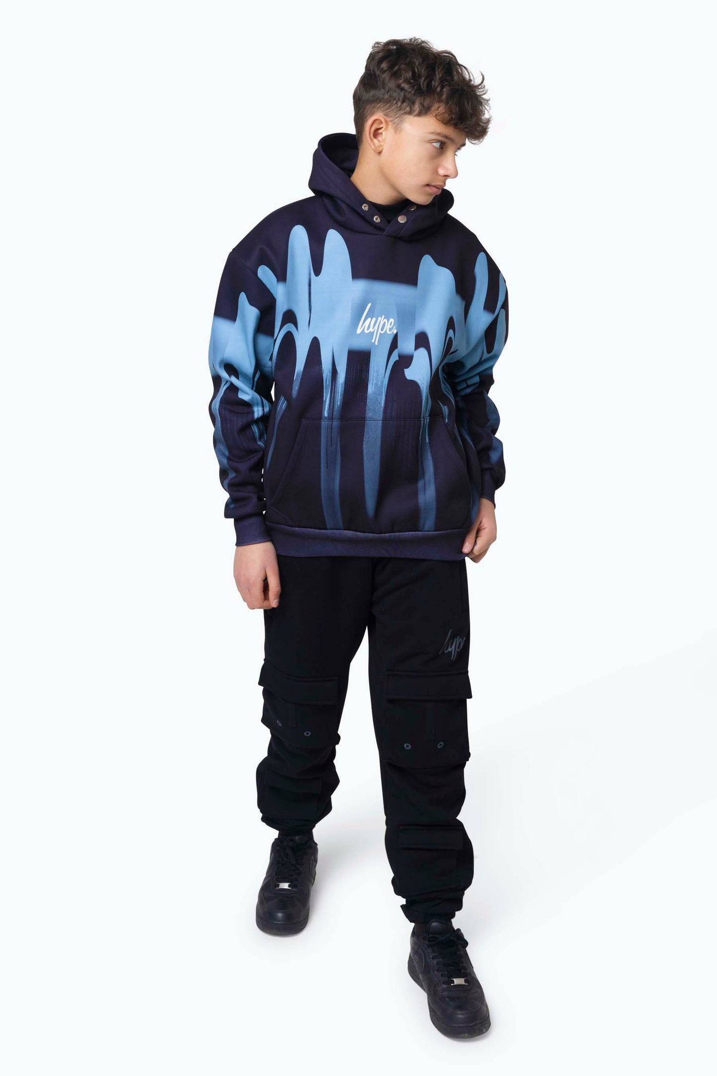 Hype Kids Multi Blue Drips Hoodie