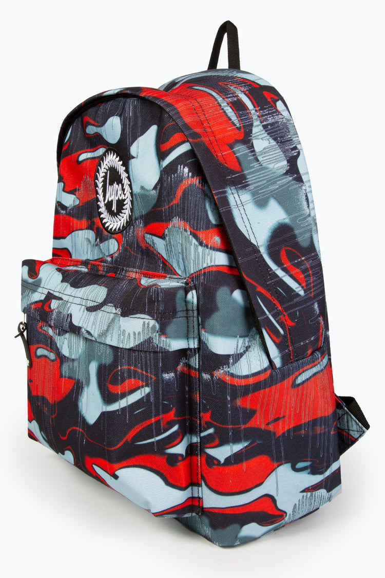 HYPE BOYS RED OUTLINE CAMO DRIPS BACKPACK