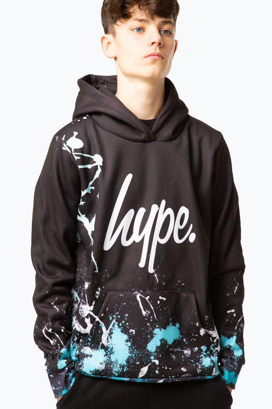 Hype Boys Black Cold Splat Script Hoodie