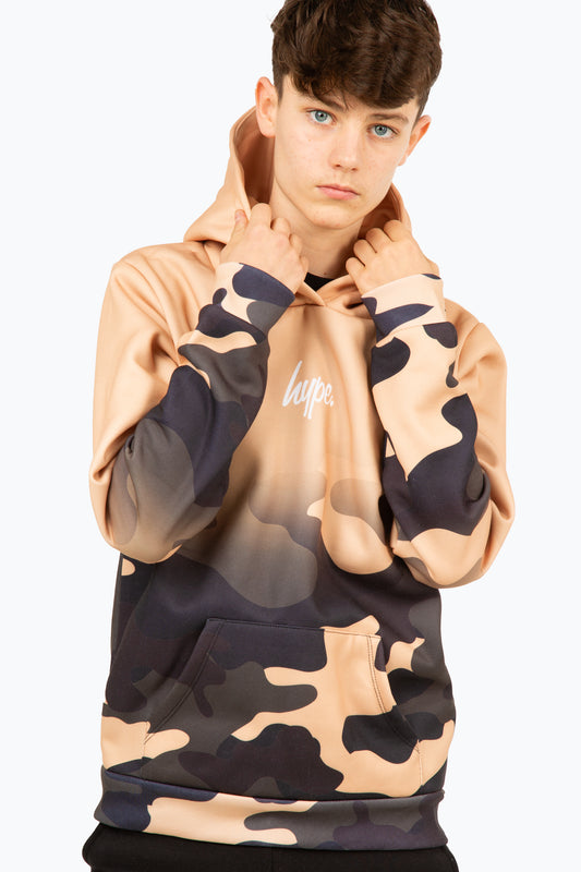 Hype Boys Beige Sand Camo Mini Script Hoodie