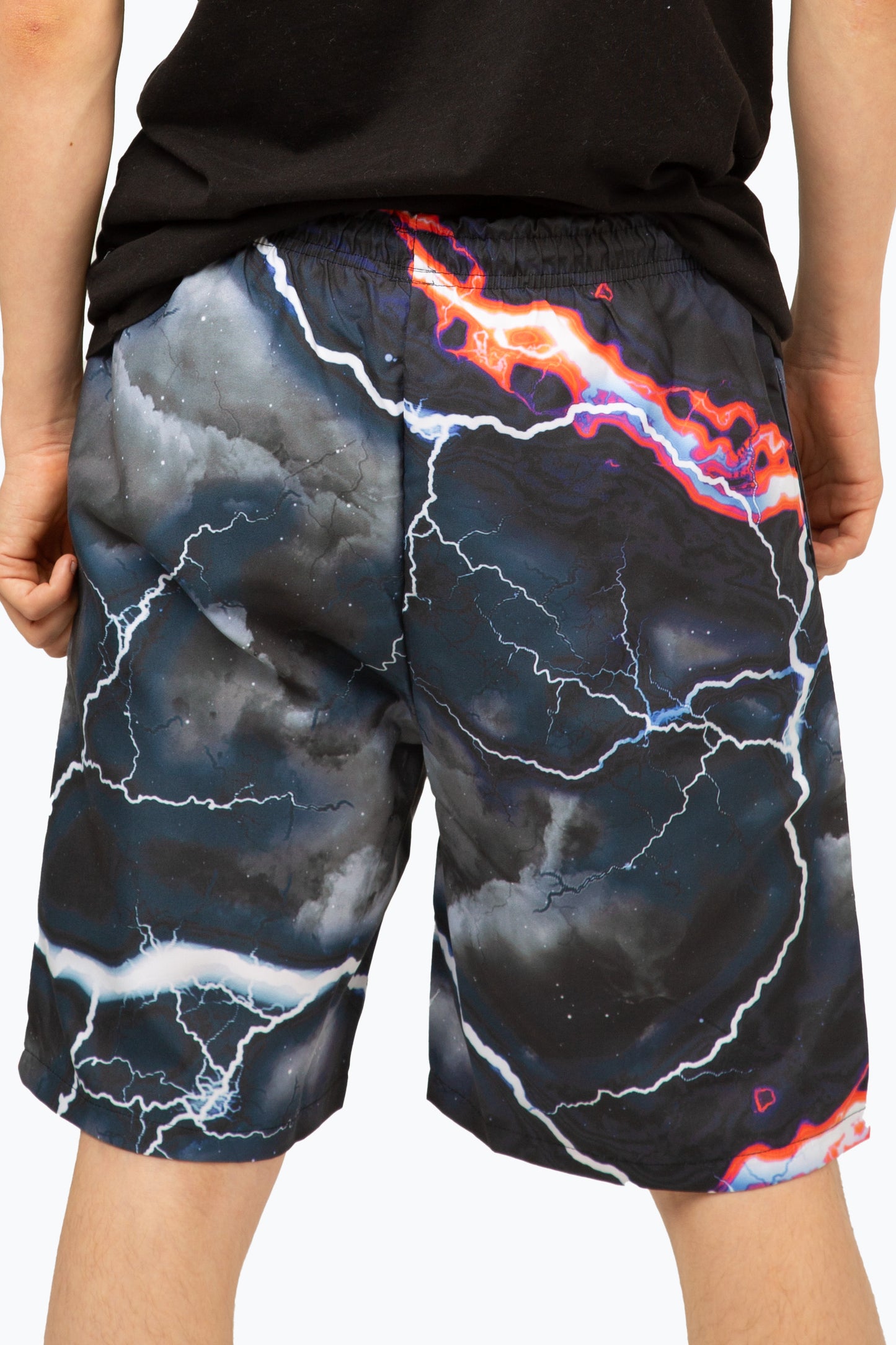 Hype Boys Black Smokey Storm Outline Script Swim Shorts