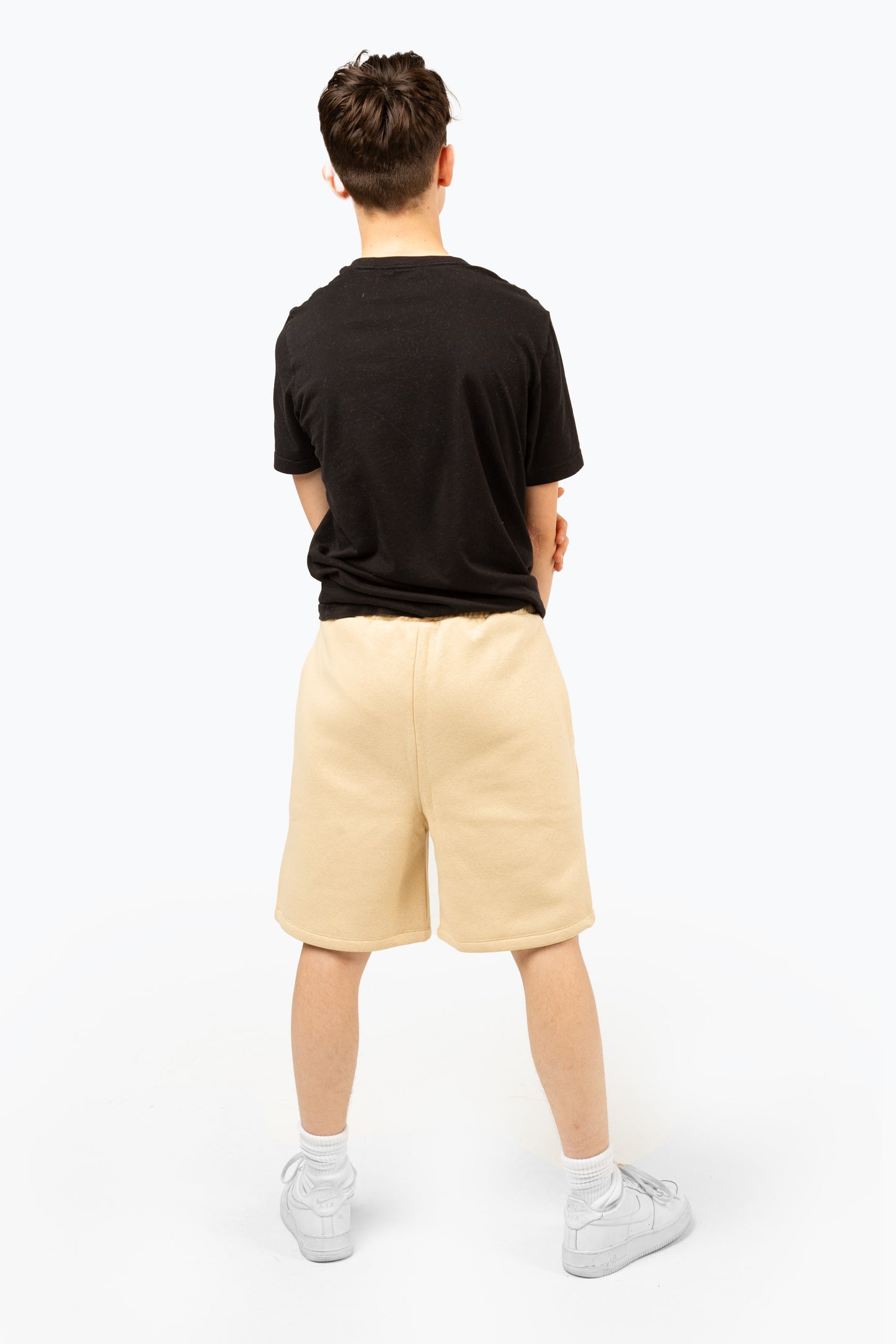 Hype Boys Beige Script Shorts