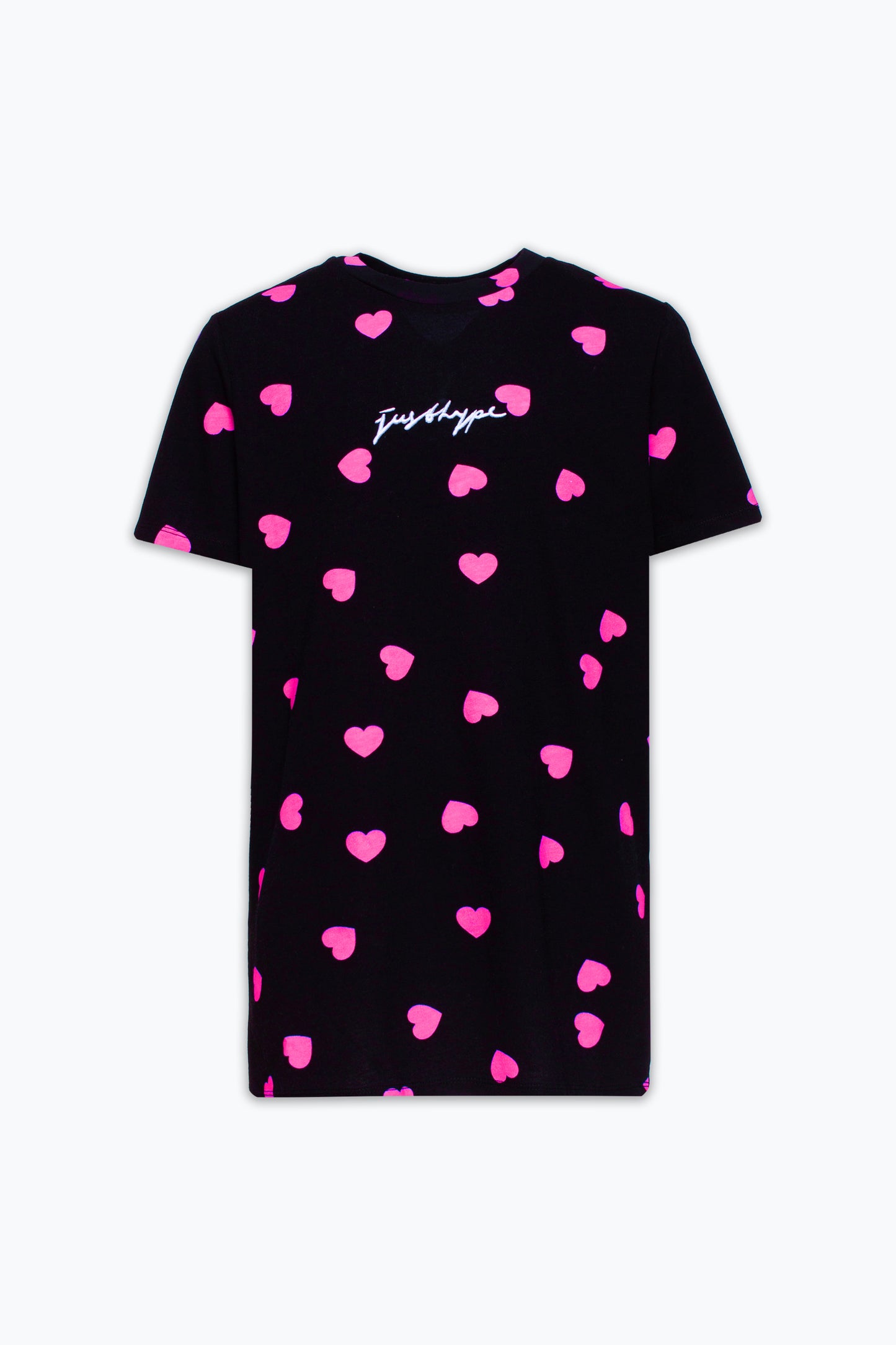 Hype Womens Black Scatter Heart Scribble T-Shirt