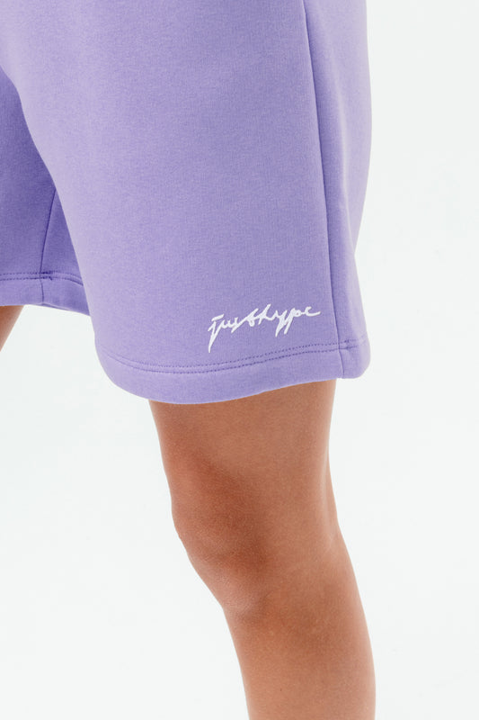 HYPE WOMENS LILAC SCRIBBLE SHORTS
