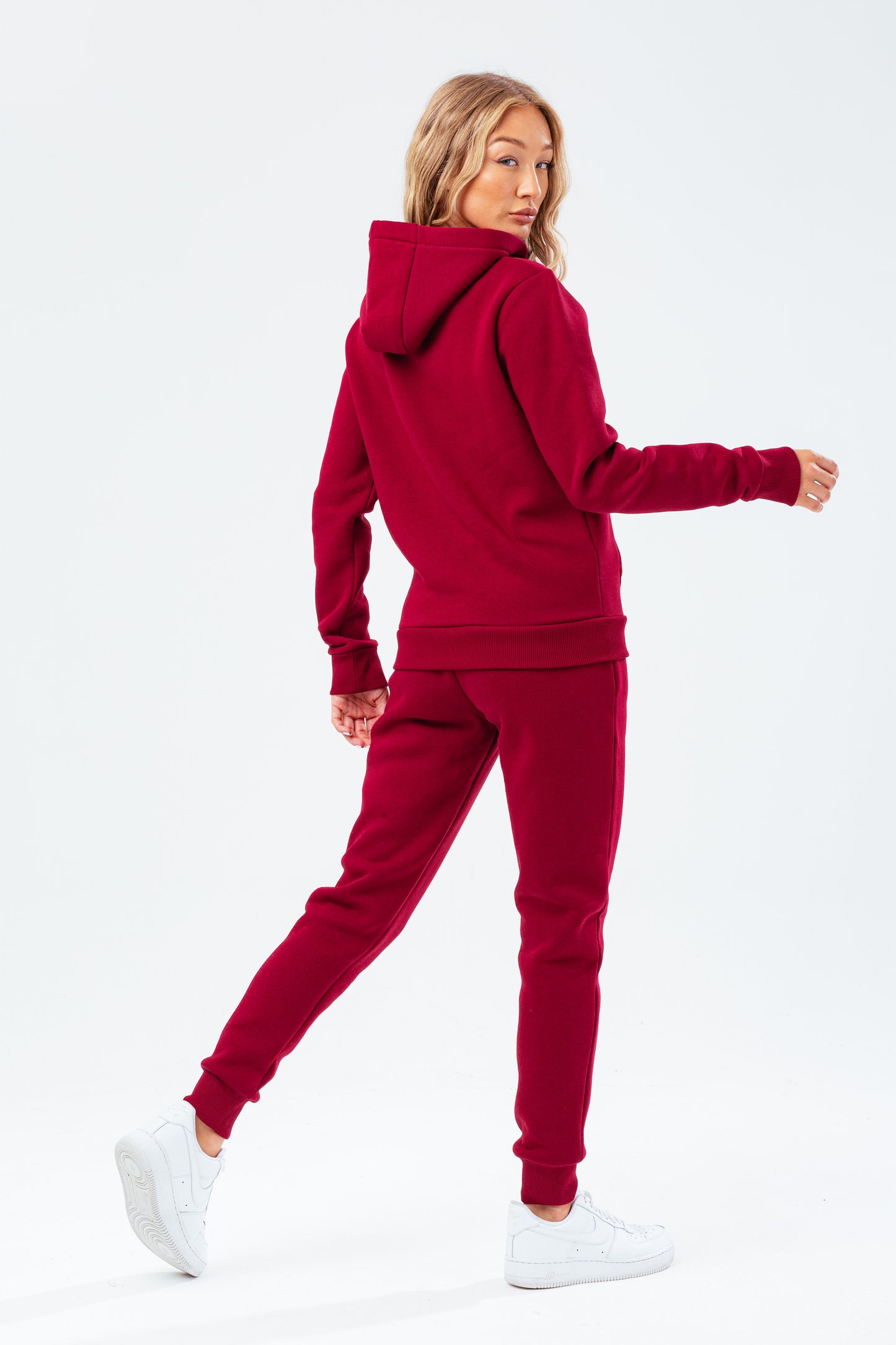 Hype Burgundy Scribble Women'S Hoodie