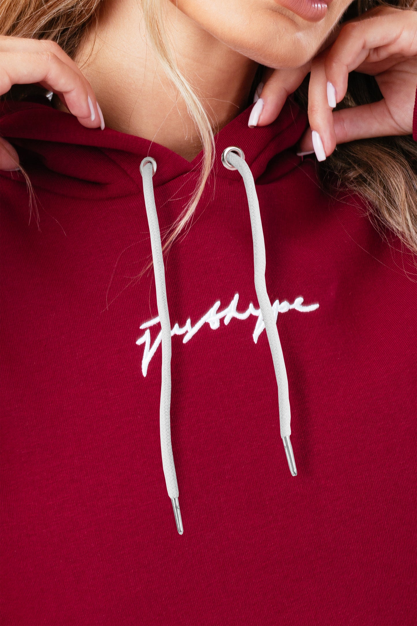 Hype Burgundy Scribble Women'S Hoodie