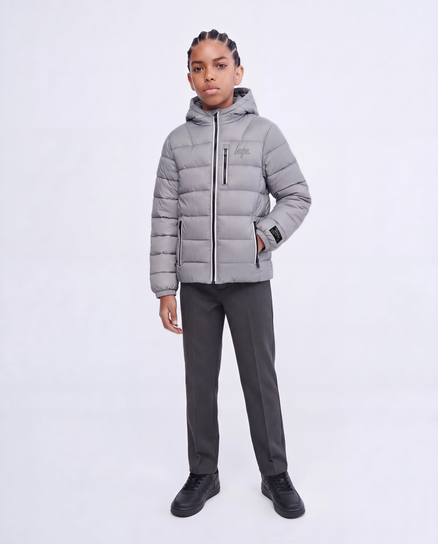 Hype Kids Grey Padded Reflective Jacket