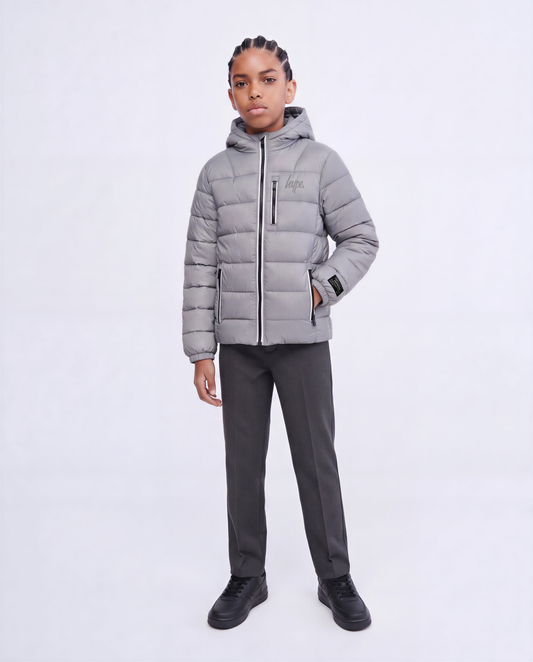 Hype Kids Grey Padded Reflective Jacket