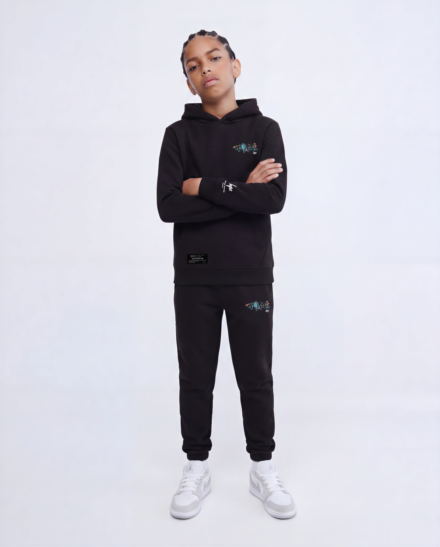 Hype Boys Black Graffiti Bolt Hoodie