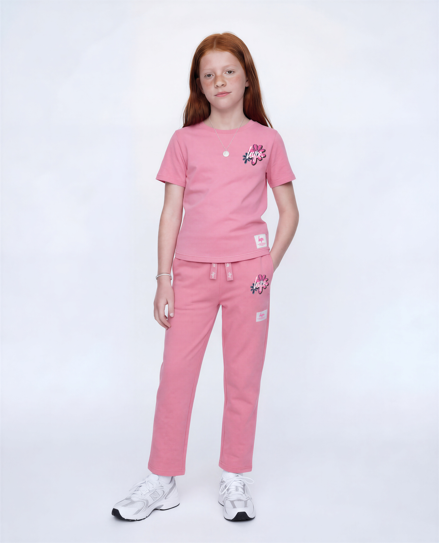 Hype Girls Pink Flower Type T-Shirt