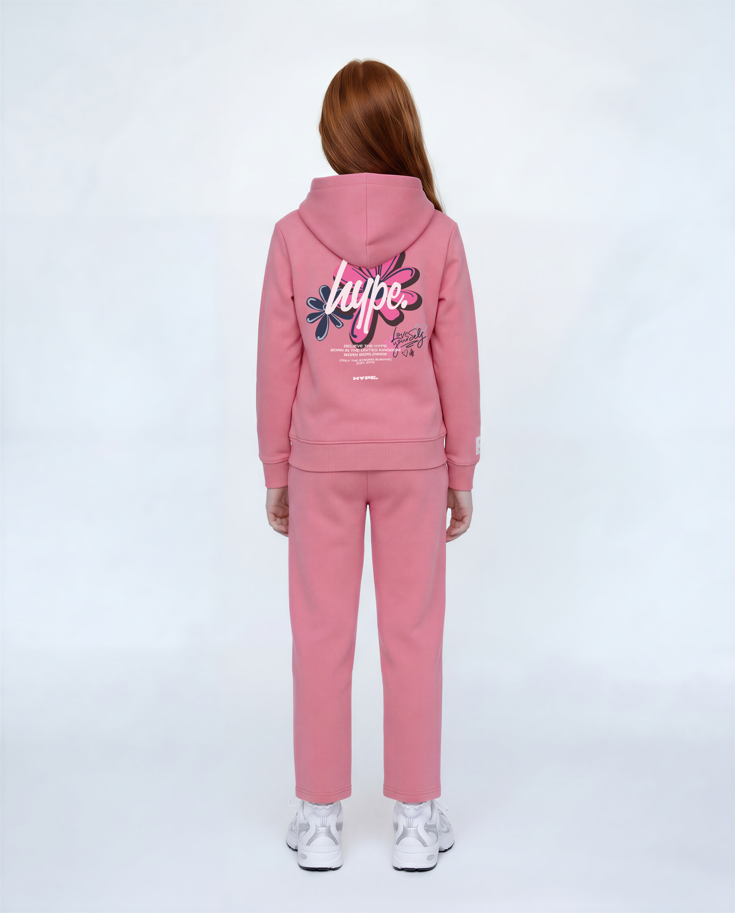 Hype Girls Pink Flower Type Hoodie