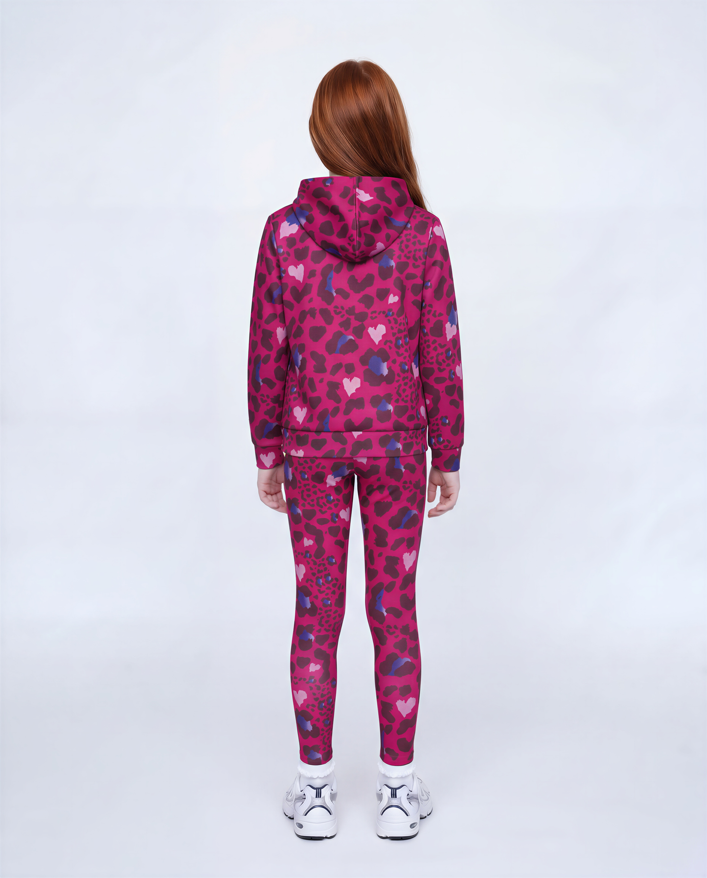 Hype Girls Pink Heart Leopard Hoodie