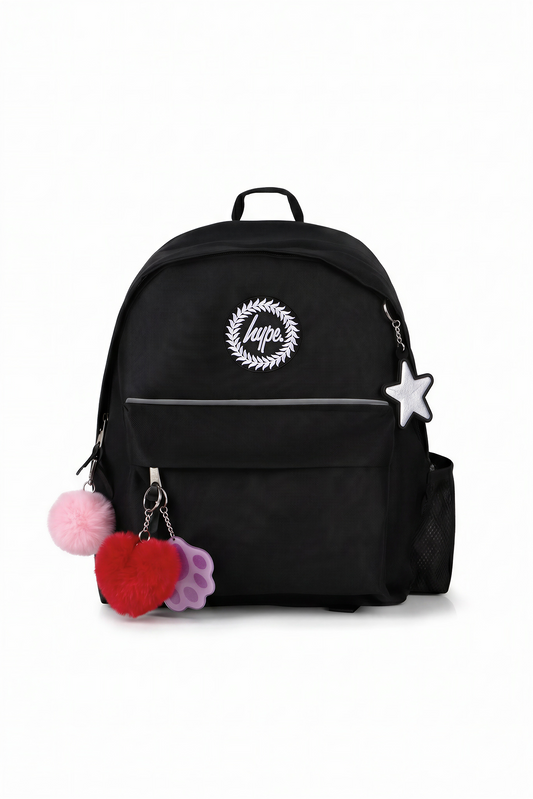 Hype Kids Haven Black Charm Backpack
