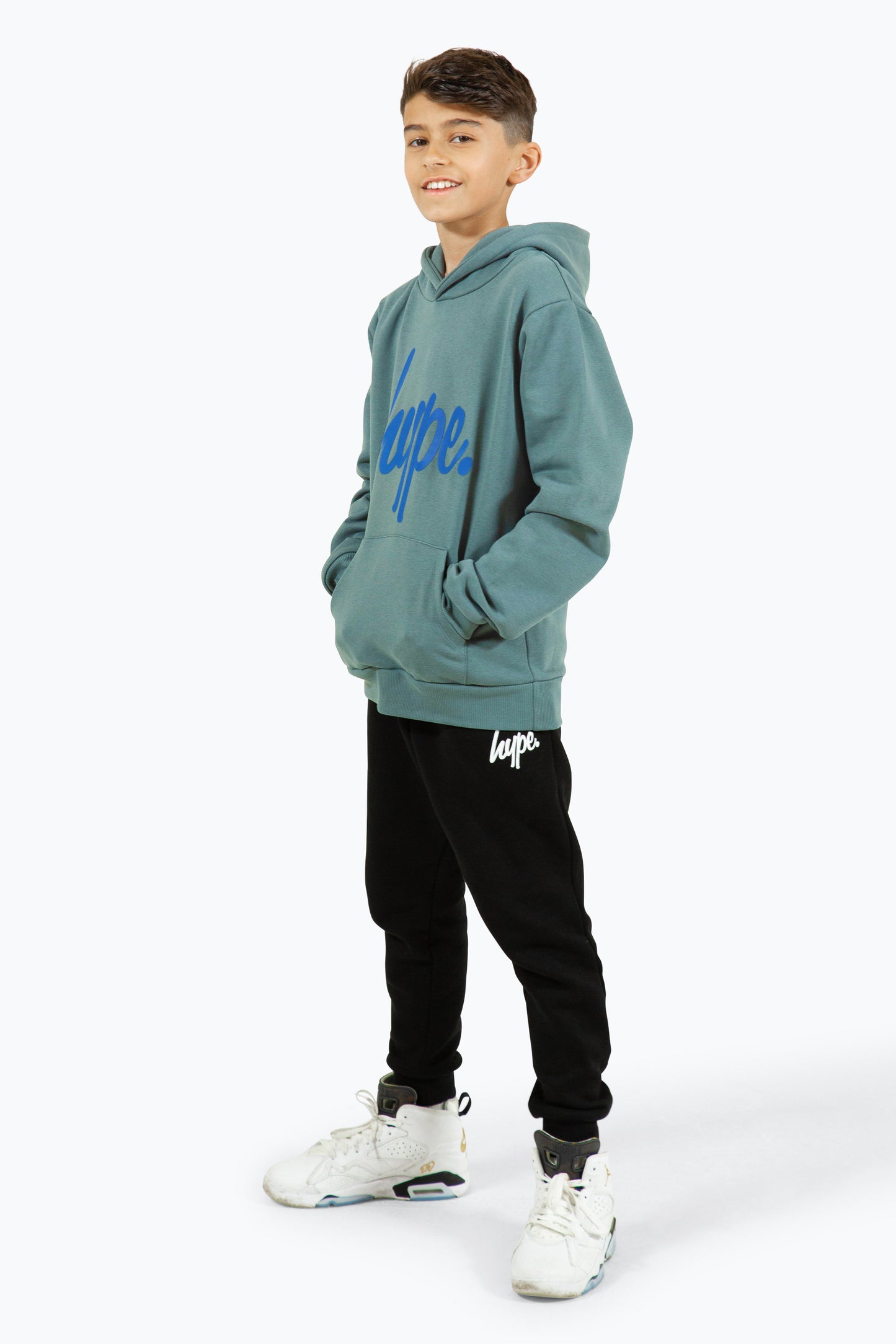 Hype Boys Grey Script Hoodie