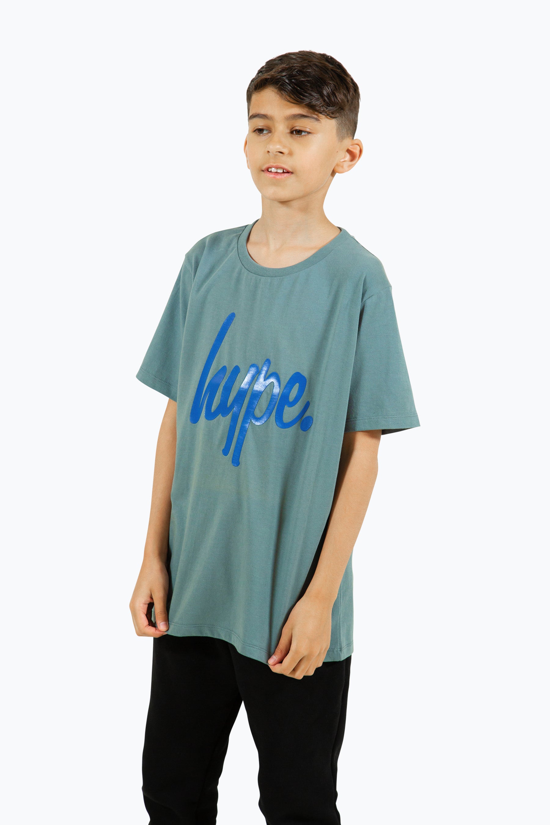 Hype Boys Grey Script T-Shirt