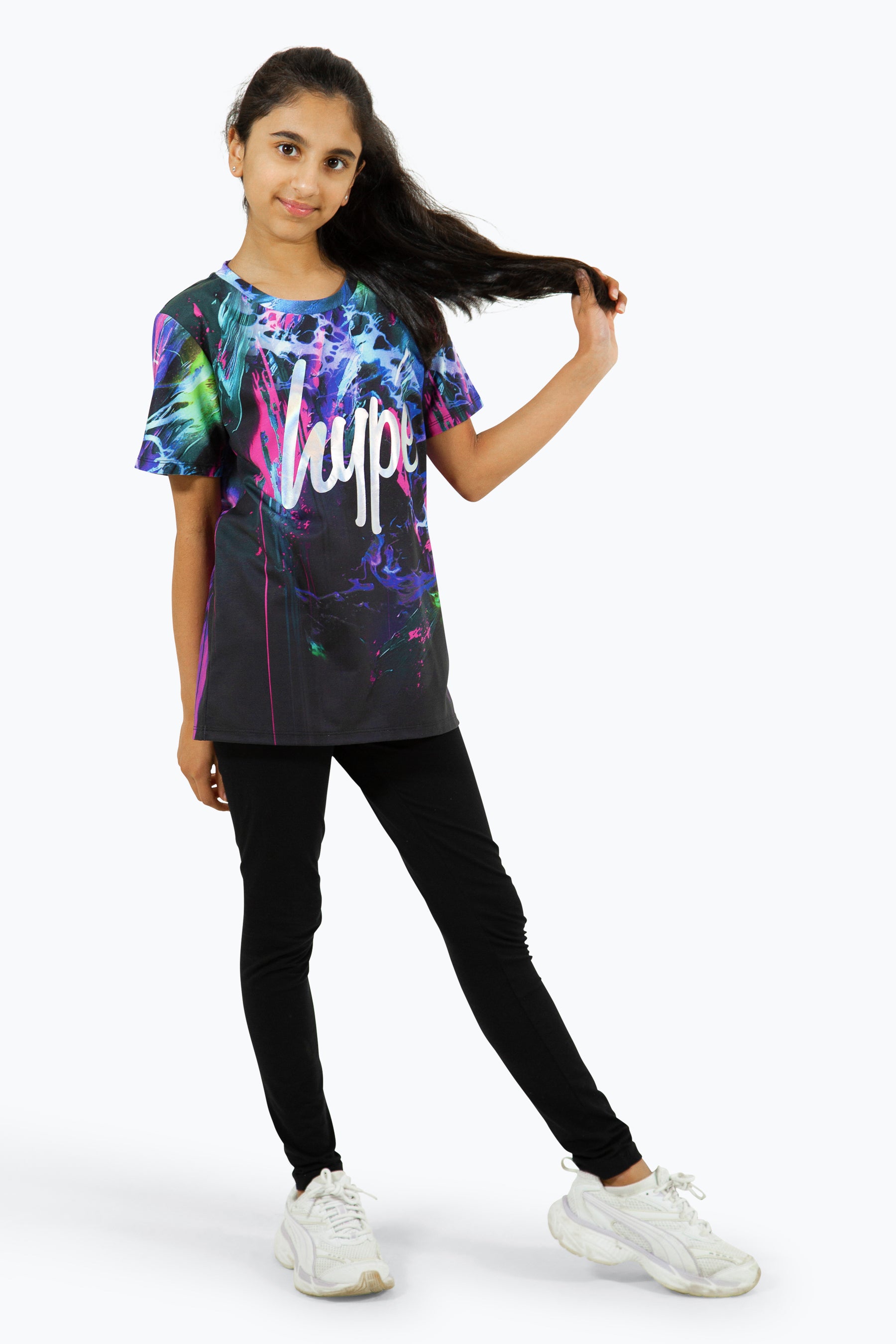 Hype Girls Multi Dark Smudge T-Shirt