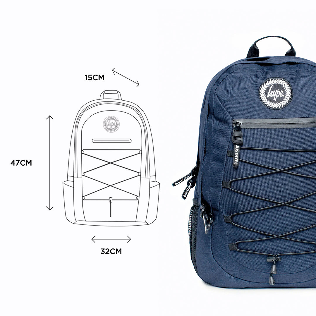 Hype Unisex Navy Crest Maxi Backpack