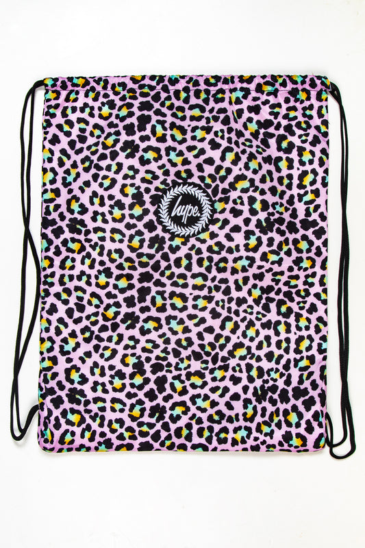 Hype Disco Leopard Drawstring Bag