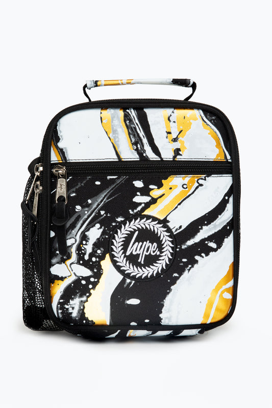 Hype Liquid Gold Marble Print Lunch Bag Front Side