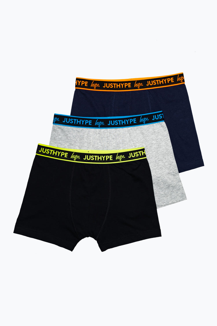 Hype 3 Pack Multicoloured Kids Boxer Shorts
