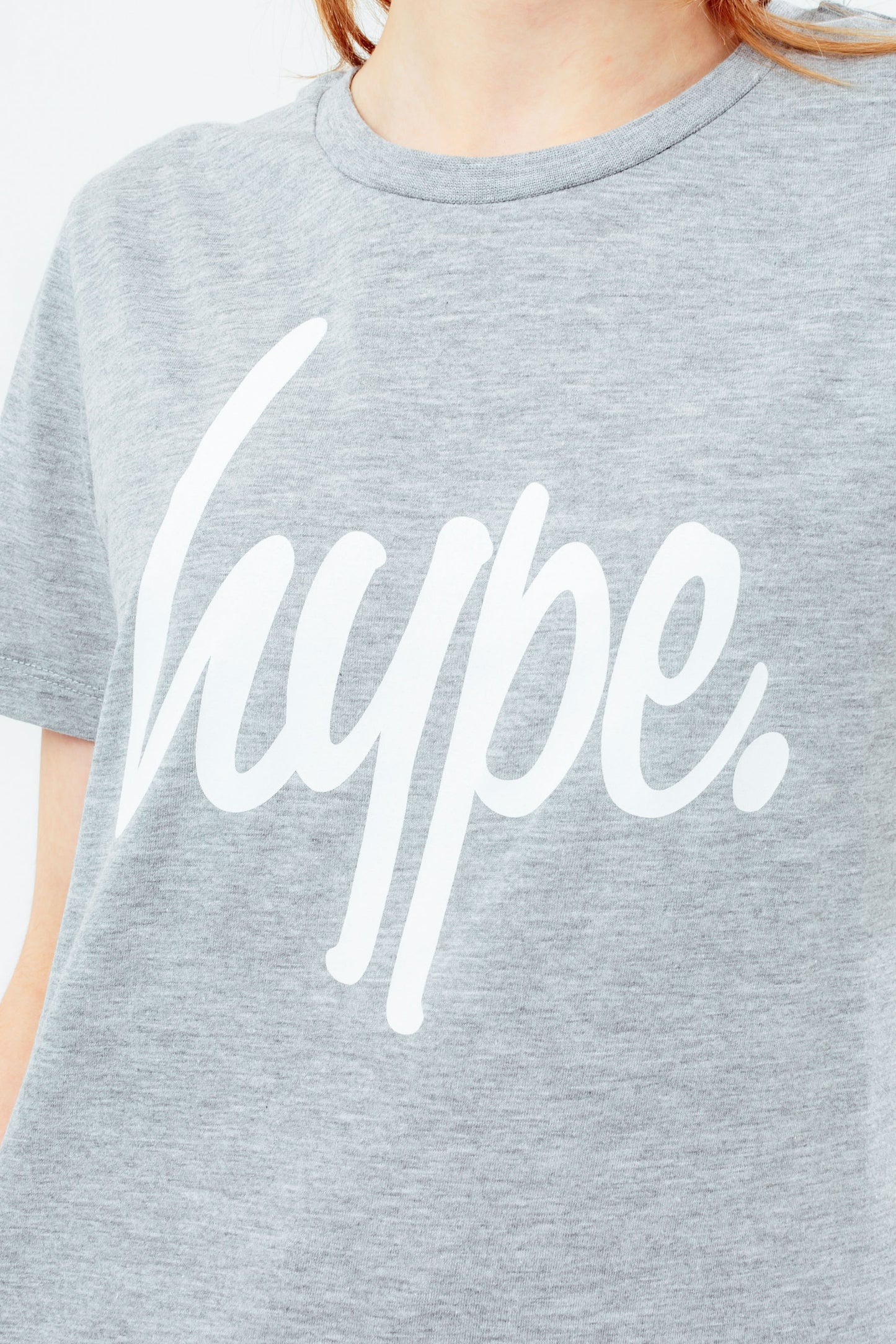 Hype Unisex Kids Grey Marl Script T-Shirt