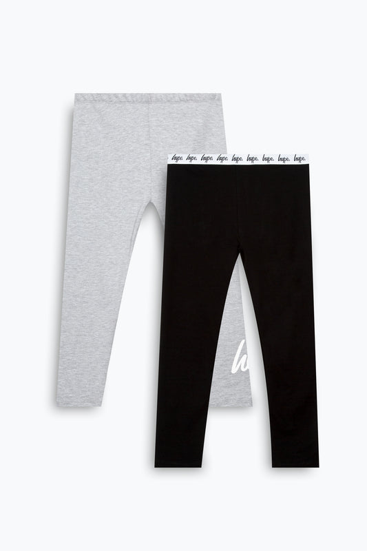 Hype Girls Black & Grey 2 Pack Leggings Set