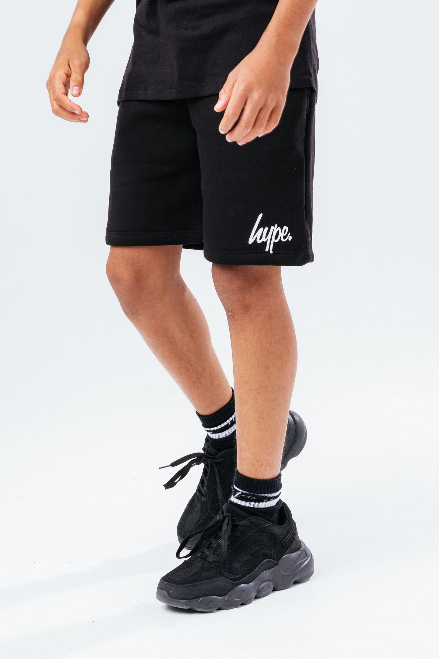 Hype Boys Black Script Shorts