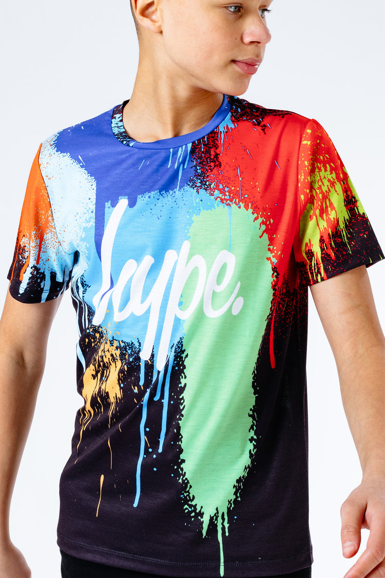 Hype Black Spray Drips Kids T-Shirt