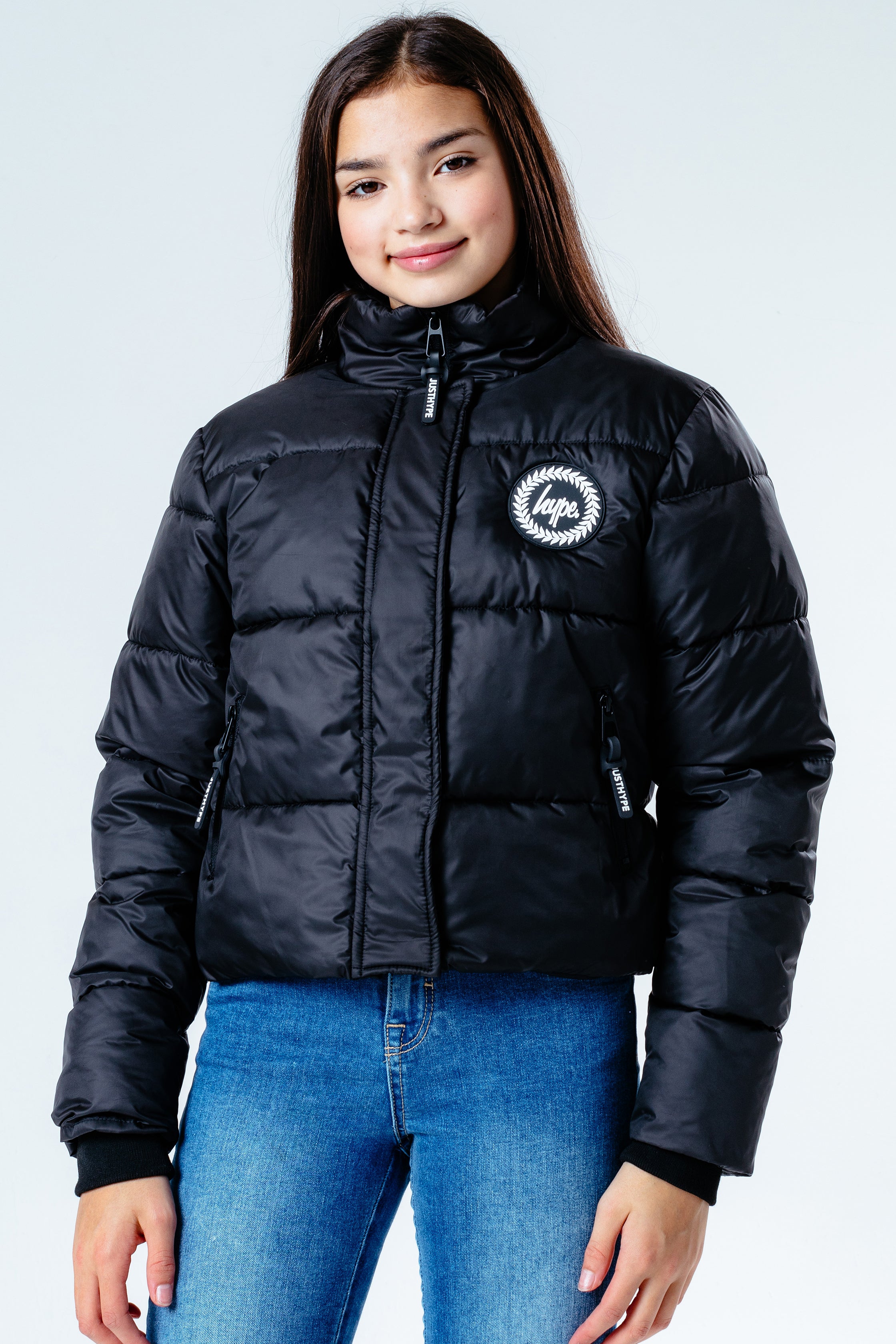 HYPE BLACK GIRLS CROP PUFFER JACKET Hype