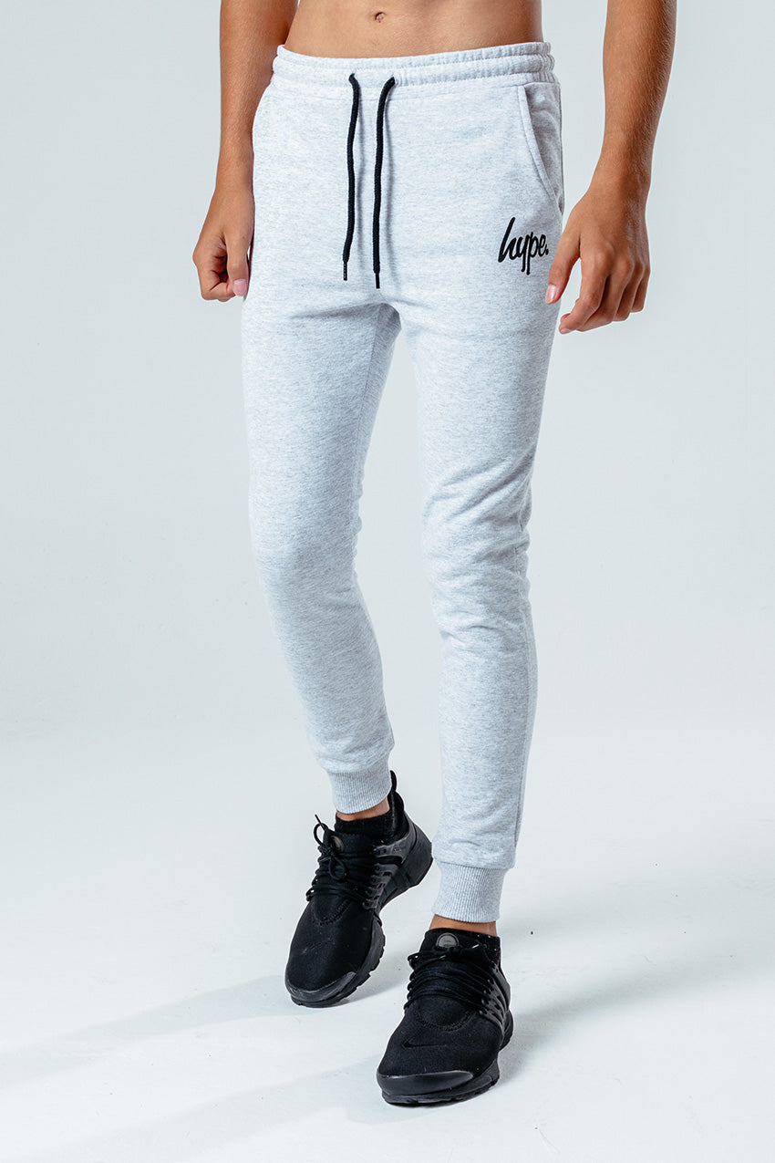 Hype Light Grey Script Kids Hoodie & Jogger Set