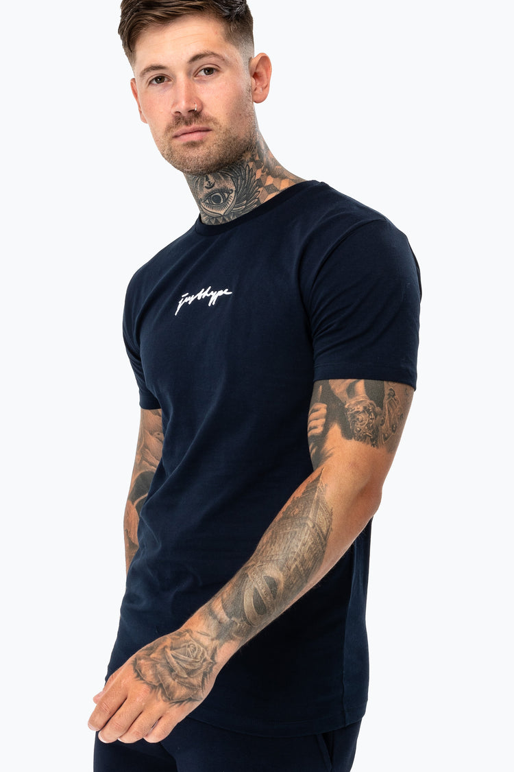 Hype Navy Scribble Logo Men'S T-Shirt