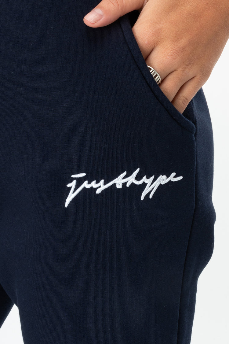 Hype Navy Scribble Logo Women'S Joggers